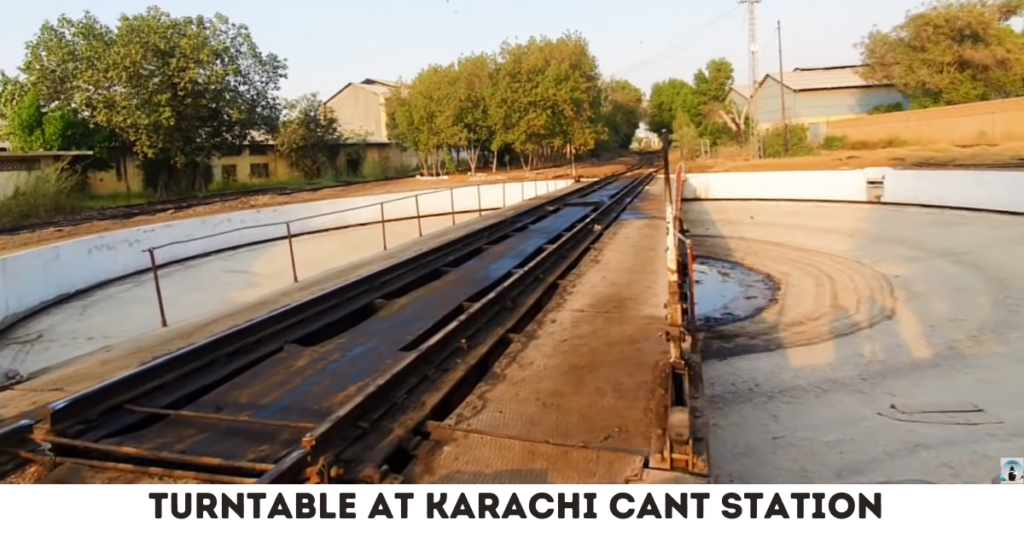 Turntable in loco shed Karachi near Pakistan Railway Karachi Cantt Station