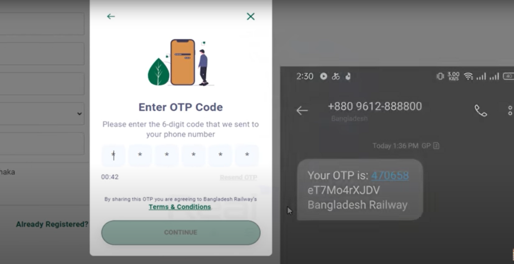 Bangladesh Railway E Ticket (OTP)