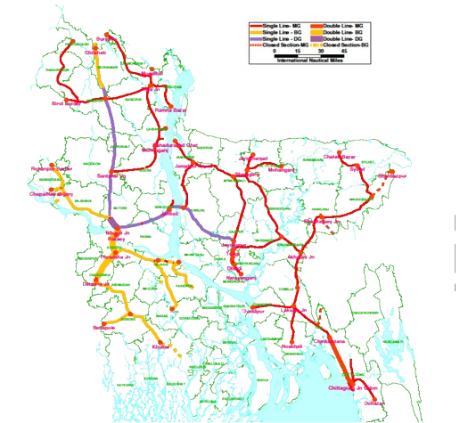 Bangladesh railway map