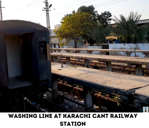 Washing line  near Pakistan Railway Karachi Cantt Station