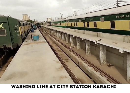 Washing line at City Station Karachi